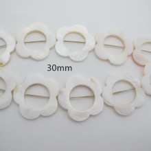 14pcs Mother of Pearl Flower Ring 30mm