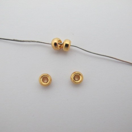 20 pcs perles Intercalaires 3x5mm Doré à l'or fin