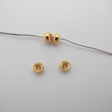 20 pcs perles Intercalaires 3x5mm Doré à l'or fin