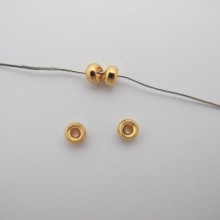 20 pcs Perles Intercalaires Doré à l'or fin 3x5mm