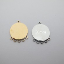 10 pcs Pendentif en acier inoxydable 26x21mm