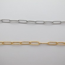 10m Chaîne maille rectangle acier inoxydable 12x4mm