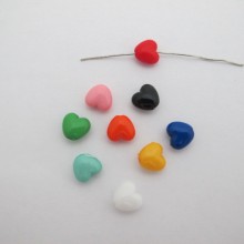 500g Plastic heart beads 9x10mm