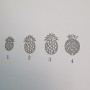 Estampe ananas laser cut 15x10mm/20x12mm/23x14mm/23x15mm