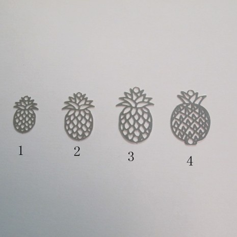 Estampe ananas laser cut 15x10mm/20x12mm/23x14mm/23x15mm