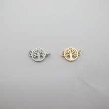 10 pcs Spacers tree of life stainless steel 10 pcs pendant with rhinestones stainless steel