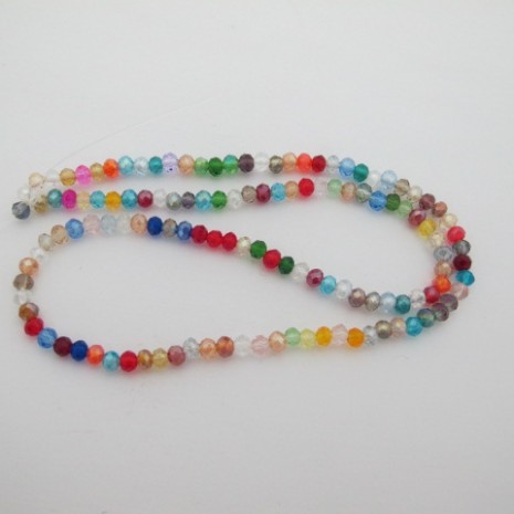 Perles facettées en verre 4mm-Fil de 46 Centimetres