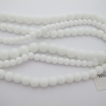 Jade blanc perle ronde 40cm
