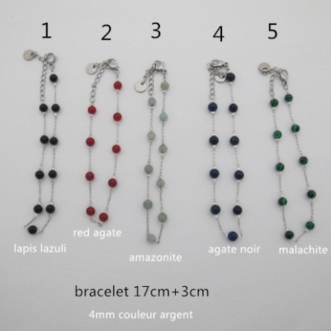 bracelet perles ronde 4mm acier inoxydable