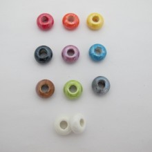 50 Perles rondelle 14x7mm en Céramique