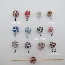 12 Ball filigree rhinestones 10 mm