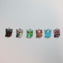 30 Metal Owl Charms 15x10mm