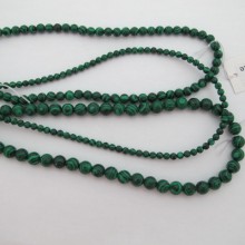 Round synthetic malachite - 40cm thread