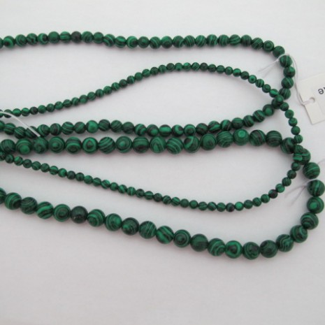 Malachite synthétique ronde- Fil de 40cm