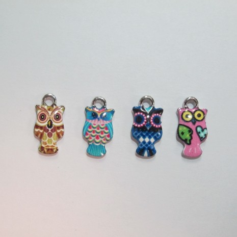 30 Breloques Métal Hibou 18x10mm