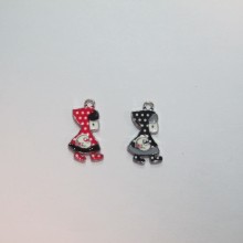 30 Metal charms little girl 21x12mm