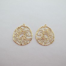 10 pcs Pendants rond 30x26mm