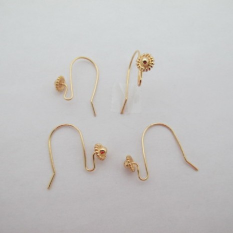 10 Crochets d'oreilles 24mm fleur7mm