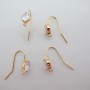 10 Crochets d'oreilles 24mm strass 7mm