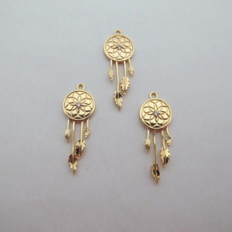 6 Pendentifs attrape-rêves 28x10mm