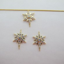 10 Strass pendants 13x20mm