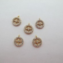 10 Pendentifs strass 9x11mm