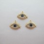 10 Pendants strass eye 13x17mm