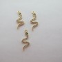 10 Pendentifs strass serpent 18x7mm