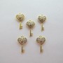 10 rhinestone pendants key13x7mm