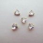 10 Heart rhinestone pendants 7x5mm