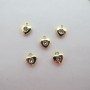 10 Pendentifs strass coeur 7x8mm