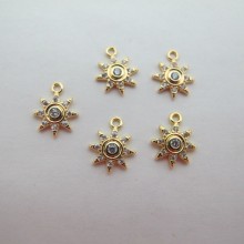 10 Pendentifs strass étoile 11x9mm