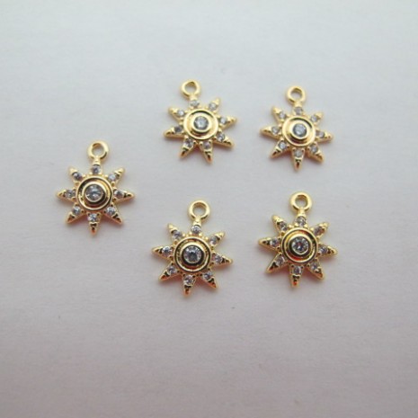 10 Star rhinestone pendants 11x9mm