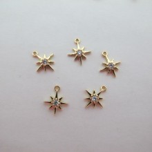 10 Star rhinestone pendants 10x9mm