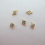 10 Square rhinestone connector 7x4mm