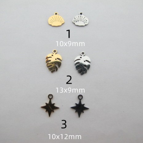 10 pcs Pendentif acier inoxydable