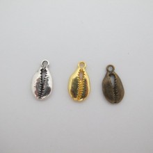 50 Charms Metal Shell Card 20x11mm