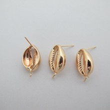 10 Clous d'oreilles Coquillages 12x17mm