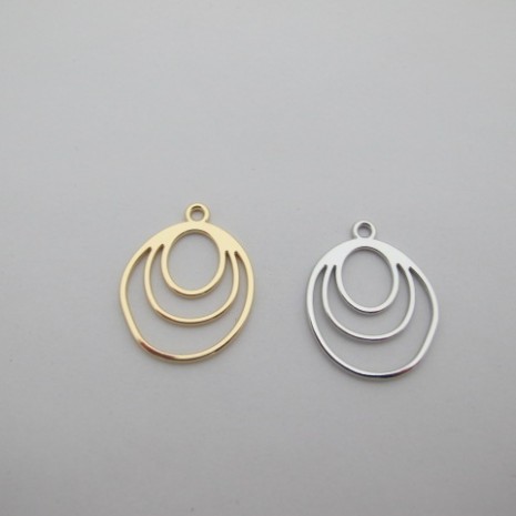 20 Pendants circle 21x26mm