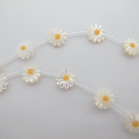 20 daisies 10mm mother of pearl