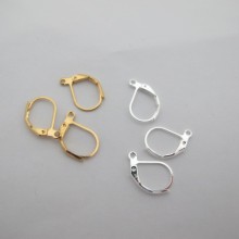 20 pcs Dormeuse 16X11mm Doré à l'or fin