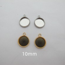 35 pcs Stainless steel round cabochon holder 10mm