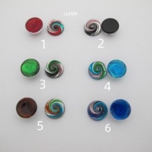 10 Cabochons Round Flat 16mm Murano Glass