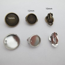 20 Rimmed Ear Clips For Cabochon