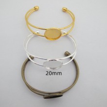 5 pieces Bracelet serti pour cabochon rond 20mm
