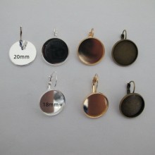 20 Pieces Dome Earring With Rim For Cabochon 20mm/18MM