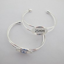 5 pieces Bracelet serti pour cabochon rond 25mm