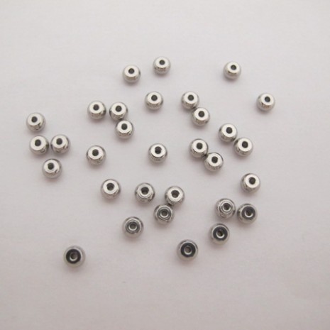 100 pcs perles rondelles 4x2.5x1.2mm acier inox