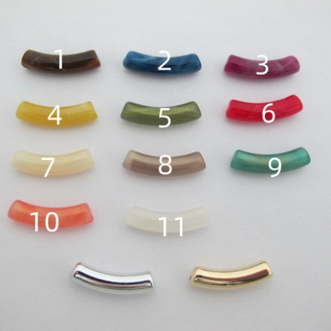 50 pcs perles plastique tube 32x8mm