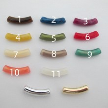 50 pcs perles acryliques tube 32x8mm